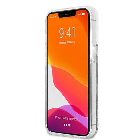 Karl Lagerfeld Liquid Glitter Karl & Choupette - iPhone 13 Pro Tasche (Silber)