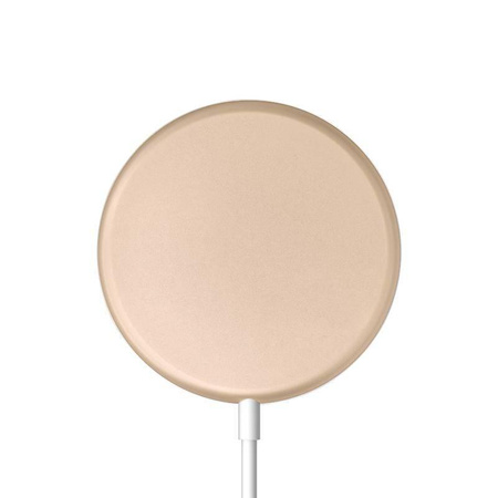 Crong MagSpot Wireless Charger - Aluminiowa ładowarka MagSafe 15W (Gold)