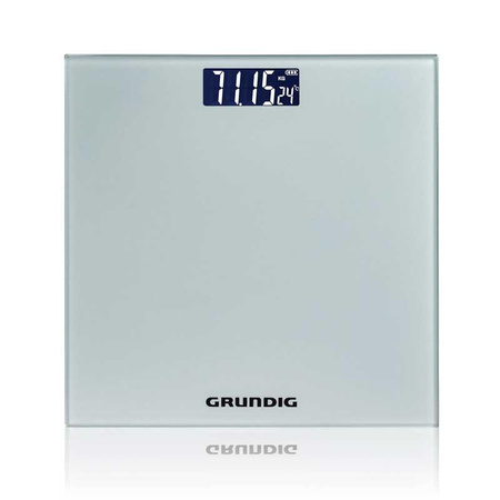 Grundig - Elektronische Personenwaage, Glas, bis zu 180 kg (silber)