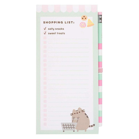 Pusheen - Liste de courses magnétique pour le réfrigérateur de la collection Foodie (10 x 21 cm)