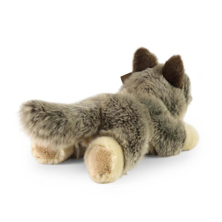 Mascotte realistica di peluche Lupo sdraiato 20 cm Rappa ecologica 