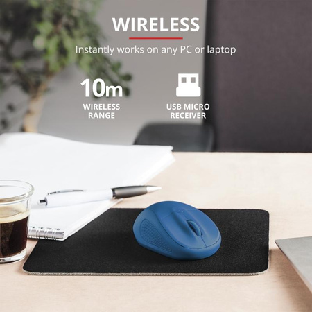 Trust Primo - Souris optique sans fil 1600 DPI (Bleu)