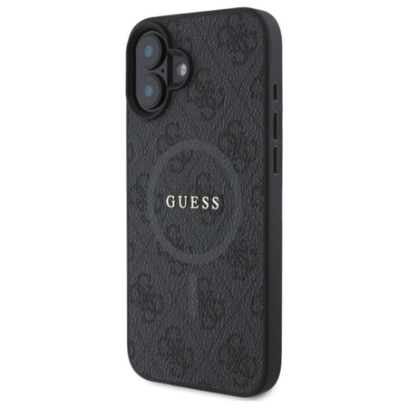 Guess 4G Ring Classic Logo MagSafe – Pouzdro pro iPhone 16 (černé)