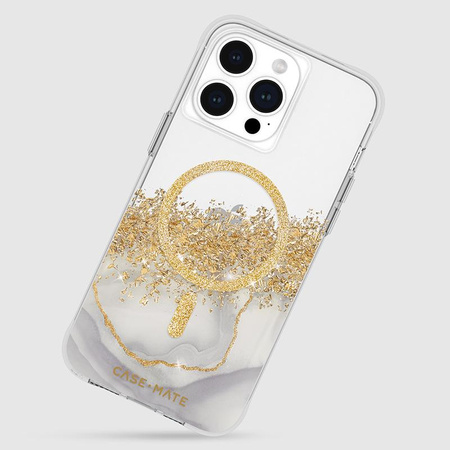 Case-Mate Karat MagSafe - iPhone 15 Pro Max Case Decorated with Gold (Marble)