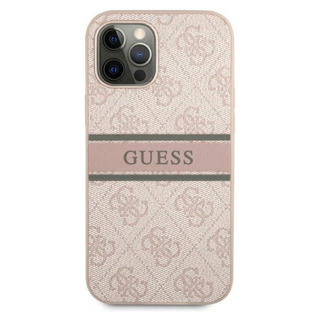 Guess 4G Printed Stripe - pouzdro pro iPhone 12 Pro Max (růžové)