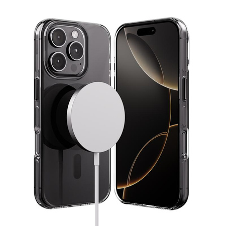 Kryt Crong Clear MAG Pro - MagSafe pro iPhone 16 Pro Max (černý)