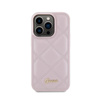 Guess Logo métal matelassé - Coque iPhone 15 Pro (rose)