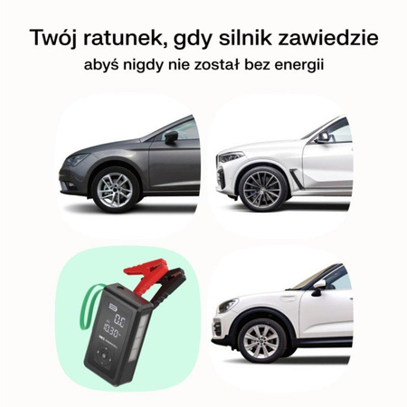 Green Cell - PowerBoost Air Car Jump Starter / Starter / Flashlight / Car Powerbank with Compressor 8000mAh 1000A