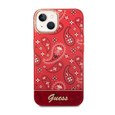 Guess Bandana Paisley - Coque pour iPhone 14 Plus (rouge)