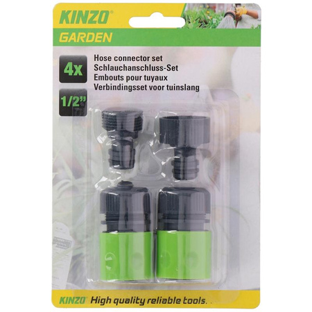 Kinzo - Connecteur de tuyau d'arrosage 1/2 4 pcs.