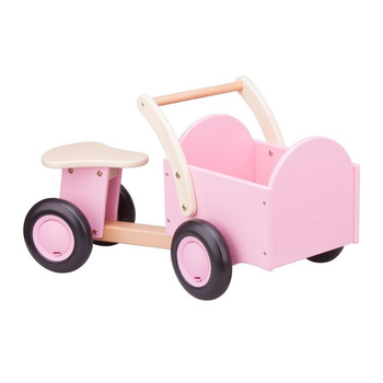 New Classic Toys - Fából készült teherfutóbicikli rózsaszínű