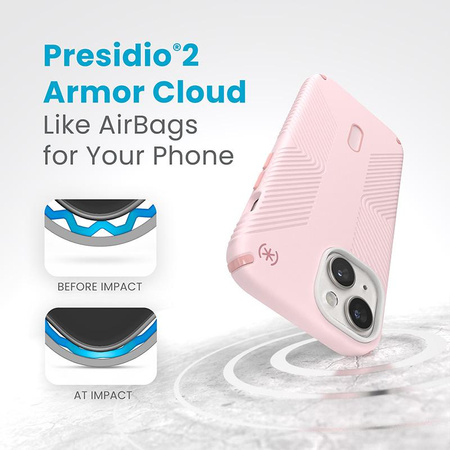 Speck Presidio2 Grip ClickLock & MagSafe - Coque iPhone 15 / iPhone 14 / iPhone 13 (Nimbus Pink/Dahlia Pink)