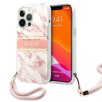 Guess Marble Strap - iPhone 13 Pro Max Case (pink)