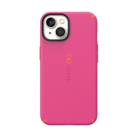 Speck CandyShell Pro + MagSafe - iPhone 14 / iPhone 13 Hülle mit MICROBAN Beschichtung (Digital Pink / Energy Red)