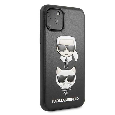 Karl Lagerfeld Embossed Case Karl & Choupette - Coque pour iPhone 11 Pro (Noir)