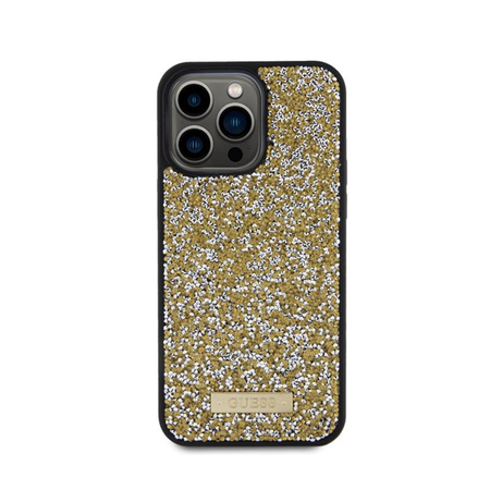 Guess Rhinestone Metal Logo - Coque iPhone 15 Pro Max (jaune)