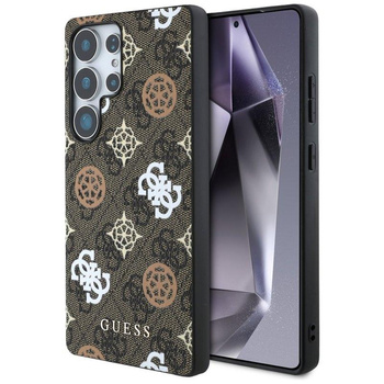 Guess 4G Printed Colored Peony Pattern MagSafe - Case for Samsung Galaxy S25 Ultra (brown)
