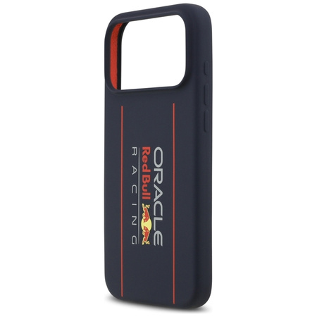 Custodia MagSafe in silicone Red Bull con logo verticale oversize - iPhone 17 Pro Max (blu navy)