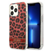 Pouzdro Guess Leopard Electro Stripe - iPhone 13 Pro (červené)