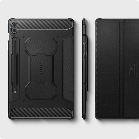 Spigen Rugged Armor Pro - Gehäuse für Samsung Galaxy Tab S9 FE+ 12.4" (Schwarz)