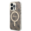 Guess Bundle Pack MagSafe 4G - MagSafe iPhone 14 Pro Tasche + Ladegerät Set (braun/gold)