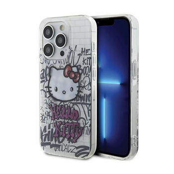 Hello Kitty IML Kitty On Bricks Graffiti - iPhone 15 Pro Max Tasche (weiß)