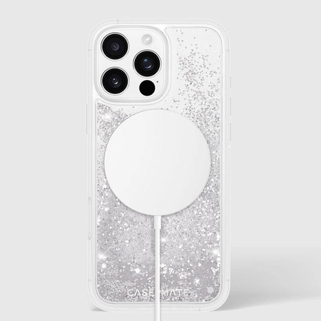 Case-Mate Waterfall MagSafe do iPhone 16 Plus – Olśniewające Etui z Brokatem
