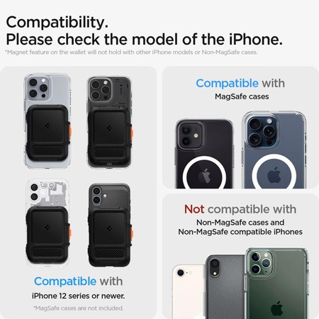 Spigen Lock Fit MagSafe - Magnetische Brieftasche (Schwarz)