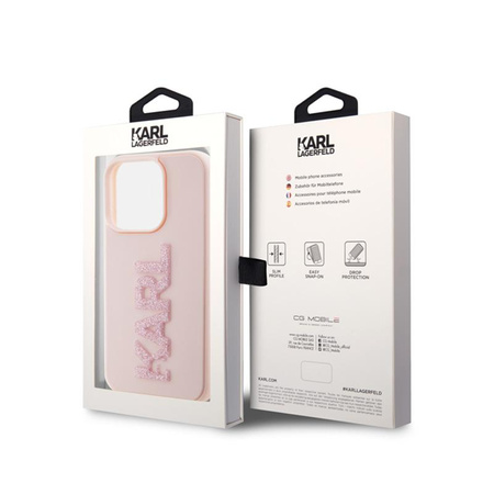 Karl Lagerfeld 3D Rubber Glitter Logo - Case for iPhone 15 Pro Max (pink)
