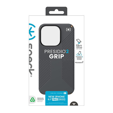 Speck Presidio2 Grip - pouzdro pro iPhone 15 Pro (Charcoal Grey / Cool Bronze / White)