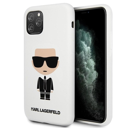 Karl Lagerfeld Fullbody Silikon Iconic - iPhone 11 Pro Max Hülle (Weiß)