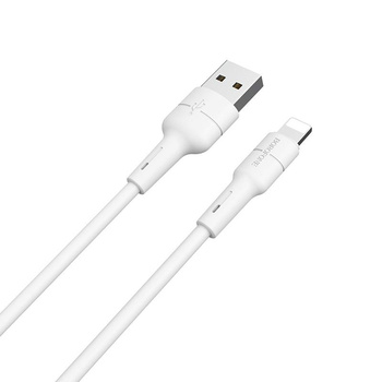 Borofone Silicone - Câble de connexion USB à Lightning 1m (blanc)