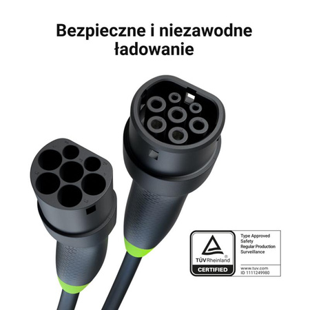 Green Cell - Nabíjecí kabel GC Snap Type 2 EV 11kW 7m 16A pro Tesla Model Y / 3 / S / X, Kia EV6, VW ID.4 / ID.5, BMW i4 / iX, Ford Mach-E