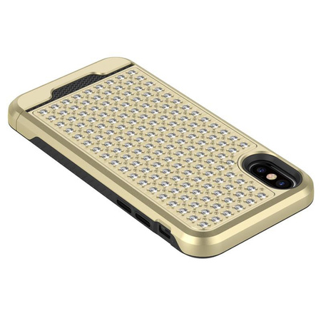 Zizo Star Diamond Hybrid Cover - iPhone X Case (Gold/Black)