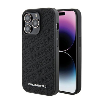 Karl Lagerfeld Quilted K Pattern - iPhone 15 Pro Tasche (Schwarz)