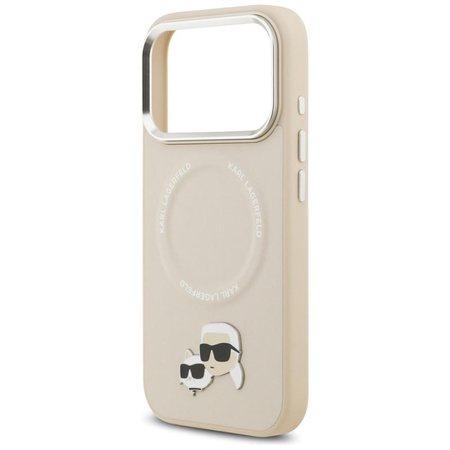 Karl Lagerfeld Karl & Choupette Pins MagSafe - Case for iPhone 17 Pro (beige)