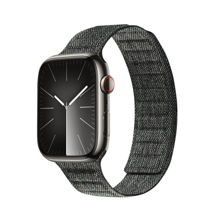 Crong Melange - Magnetický řemínek pro Apple Watch 44/45/46/49 mm (černý melanž)