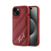 Karl Lagerfeld Diagonal Quilted Script - iPhone 15 / 14 / 13 Case (red)