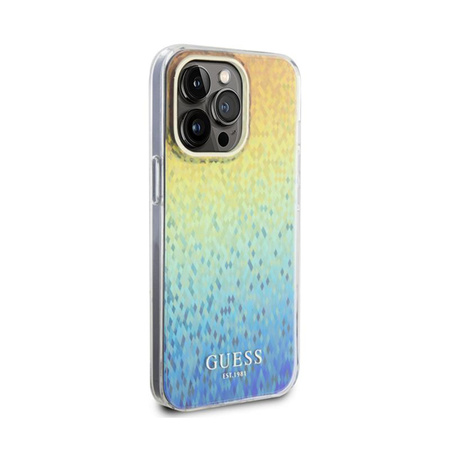 Guess IML Faceted Mirror Disco Iridescent - pouzdro pro iPhone 15 Pro Max (duhové)