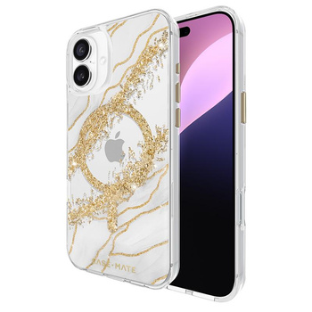 Case-Mate Karat Granite MagSafe do iPhone 16 Plus – Luksusowe Etui z Płatkami 24K Złota