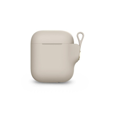 Moshi Pebbo - AirPods-Tasche mit abnehmbarer Handschlaufe (Savanna Beige)