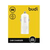 Budi - Chargeur de voiture USB (blanc)