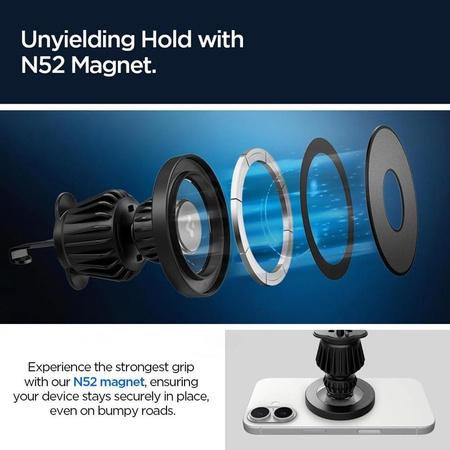 Spigen MFT13 Magnetic Dashboard & Vent Car Mount – Magnetický držák do auta MagSafe (Černý)