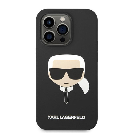 Karl Lagerfeld szilikon ikonikus Karl`s Head MagSafe - iPhone 14 Pro Max tok (fekete)