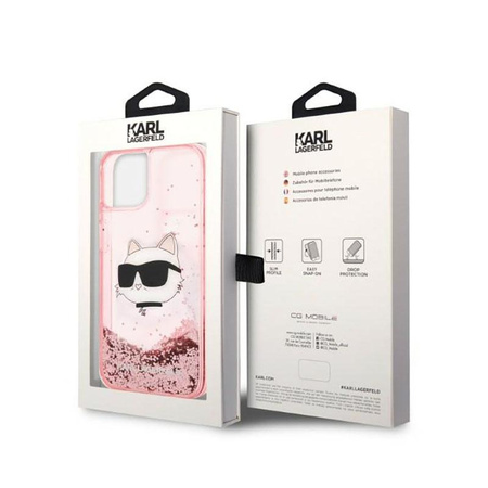 Karl Lagerfeld Liquid Glitter NFT Choupette Head - iPhone 14 Plus Case (pink)