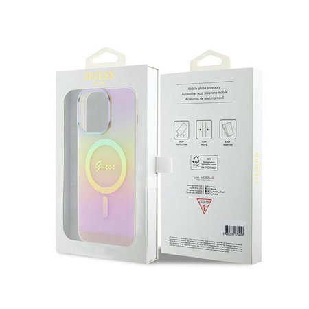 Guess IML Irizáló MagSafe - iPhone 15 Pro Max tok (rózsaszín)