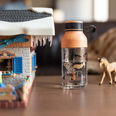 Quokka Ice Kids with strap - Ecozen-Wasserflasche 430 ml mit Trageriemen (In The Woods)