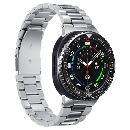 Spigen Bezel Tune Pro Diver - Case / Protective Bezel for Samsung Galaxy Watch 8 Classic 46 mm (Silver)