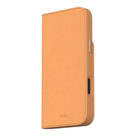 Moshi Overture MagSafe - Bőr 3 az 1-ben flip tok iPhone 16 Pro készülékhez (karamellbarna)