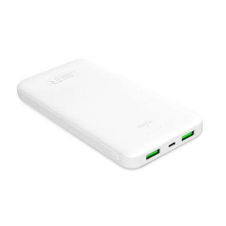 PURO Fehér gyors töltő Power Bank - Power bank okostelefonokhoz és táblagépekhez 10000 mAh, 2xUSB-A + 1xUSB-C (fehér)